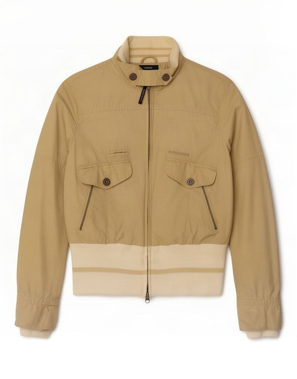 Jachetă bomber pentru femei Woolrich UK 10 mic, bej, bumbac color bloc
