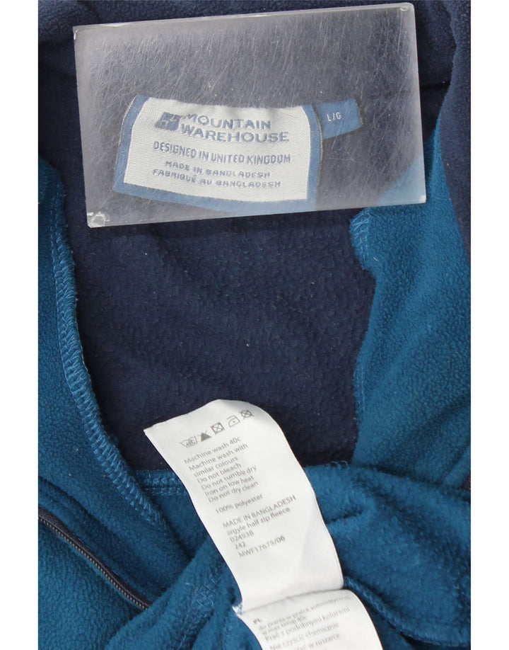 MOUNTAIN WAREHOUSE Jumper pentru bărbați, cu fermoar și gât, din lână, mare, albastru