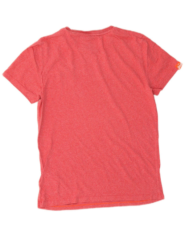 Superdry Mens T-Shirt Top Small Red Flecked Cotton