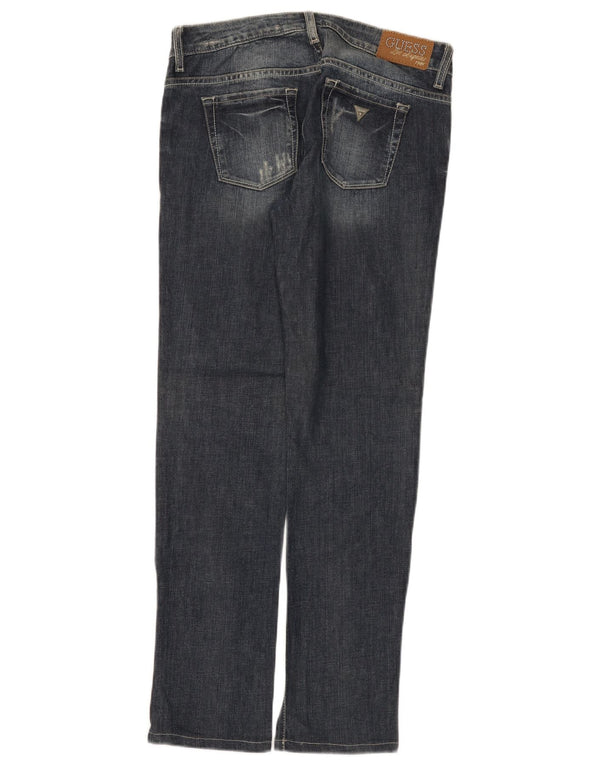 Blugi slim cu talie joasă Guess pentru femei L28 L30, bumbac albastru