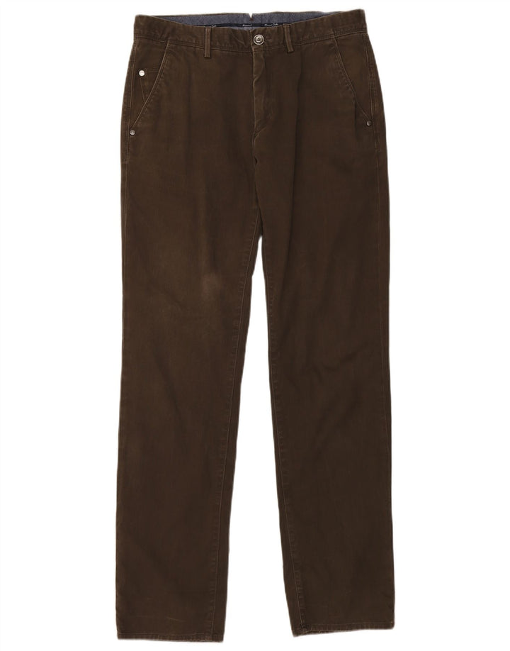 MASSIMO DUTTI Pantaloni chino drepți pentru bărbați EU 40 Medium W31 L32 Maro