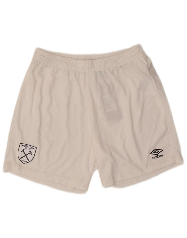 Pantaloni scurți sport Umbro West Ham United F.C pentru bărbați, poliester alb mediu