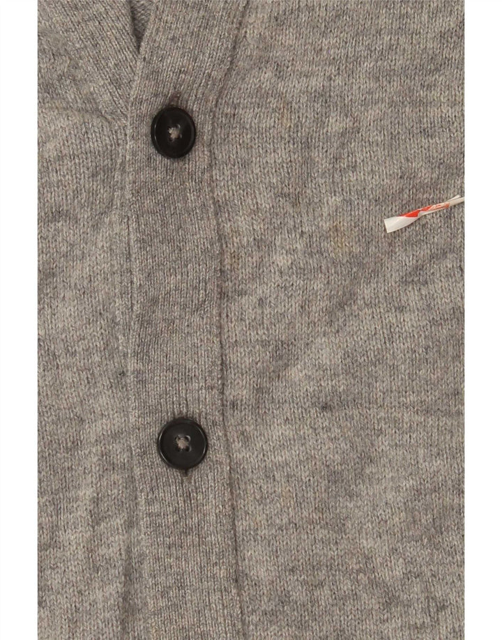 Pulover cardigan pentru bărbați Marks & Spencer, lână de miel, gri mediu
