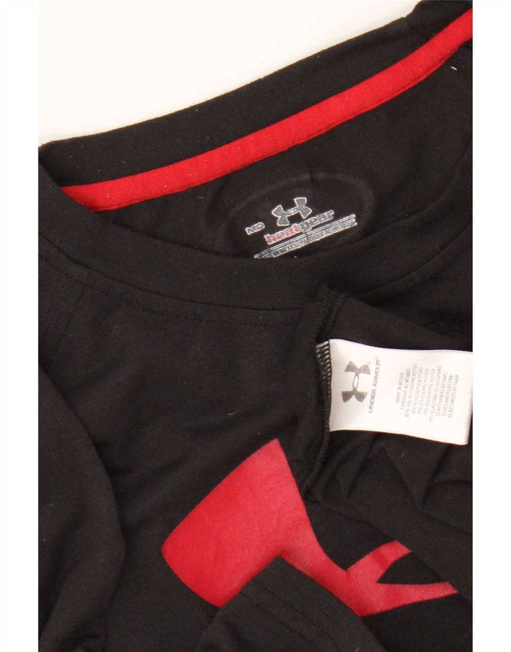 Tricou grafic Under Armour pentru bărbați Heat Gear Top Mediu Poliester Negru