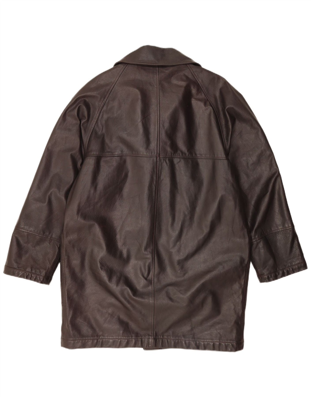 MABRUN Palton din piele supradimensionat pentru femei IT 50 XL din piele maro