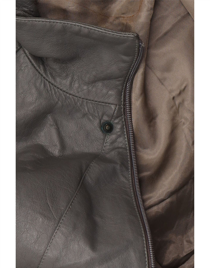 Geaca de piele vintage pentru barbati IT 52 XL din piele gri