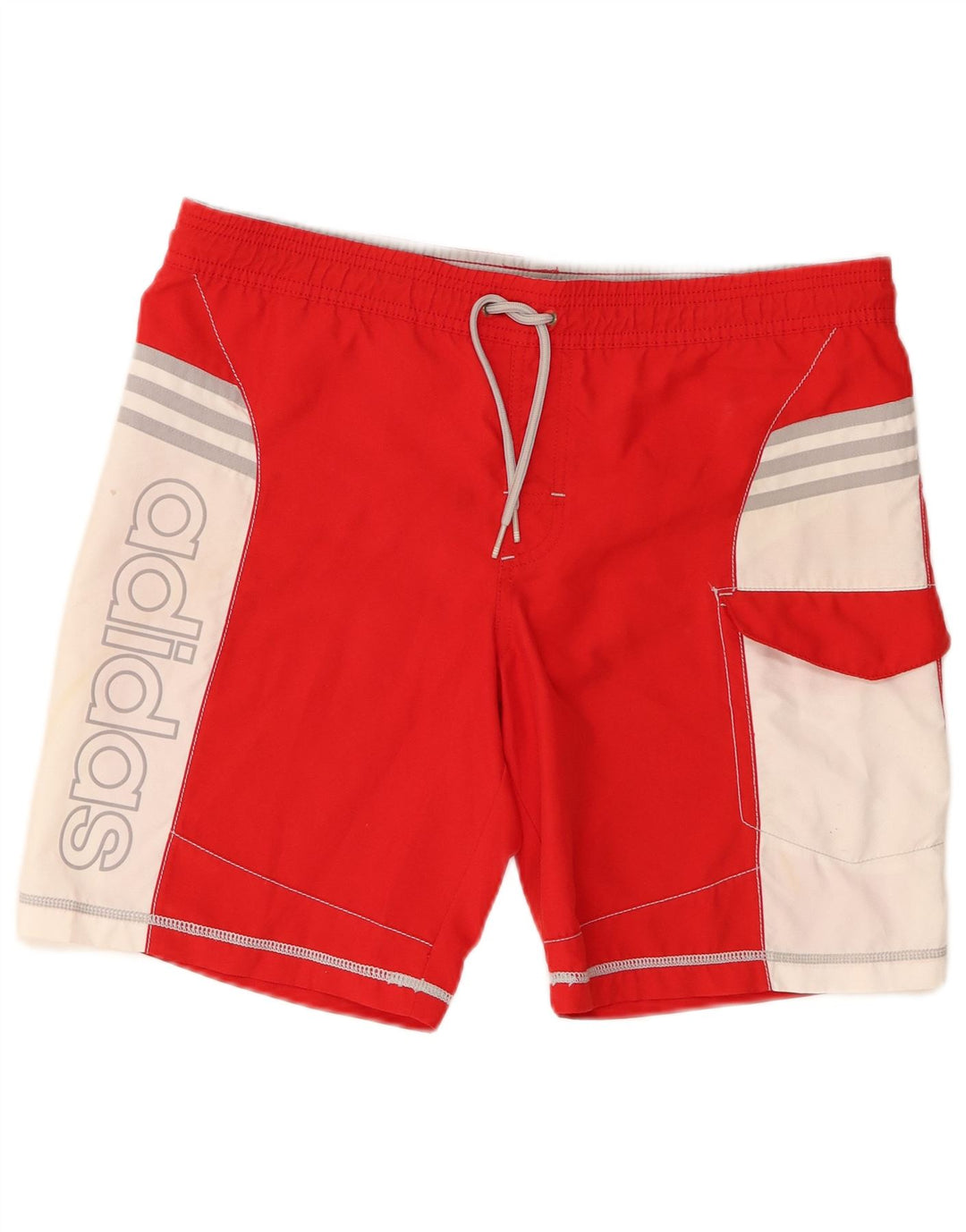 Pantaloni scurți de înot grafic pentru bărbați Adidas, roșu, poliester color bloc