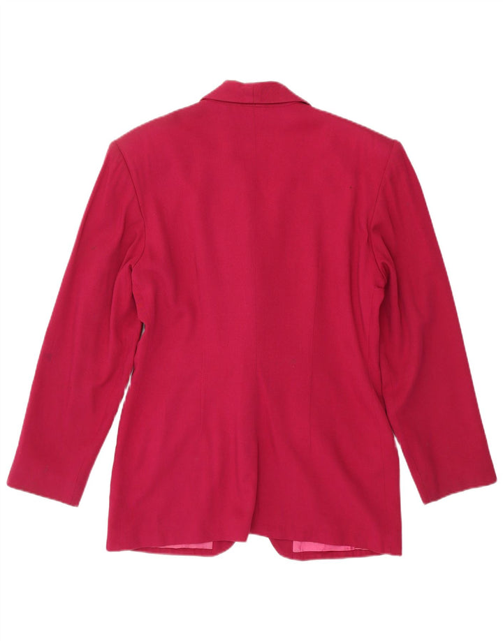 Jachetă vintage pentru femei la dublu piept UK 14, viscoză, roz mediu