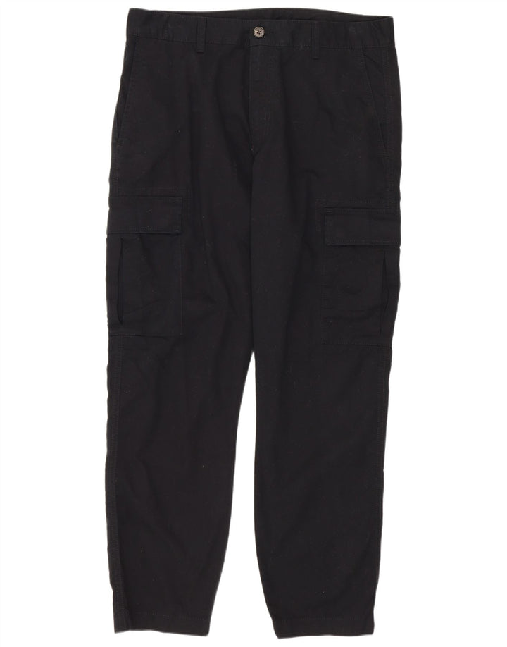 MARKS & SPENCER Pantaloni cargo drepti pentru bărbați W34 L29 bumbac negru