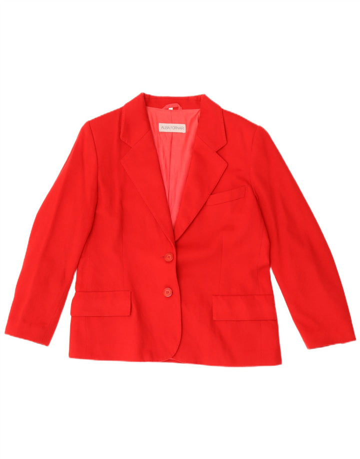 Jachetă Blazer Femei Alba Fornari 2 Nasturi IT 46 Lână Roșie Mare