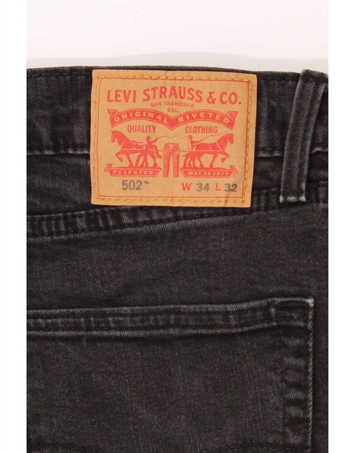 Blugi conici pentru bărbați Levi's 502 W34 L29 bumbac gri