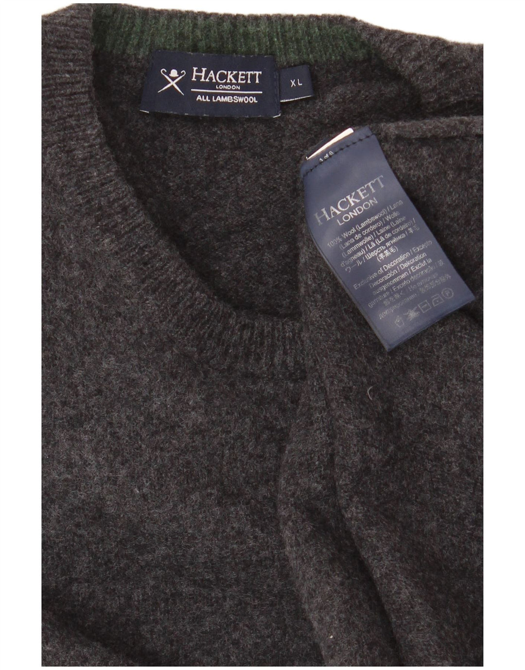 Pulover Hackett pentru bărbați, cu gât crew, XL, lână gri