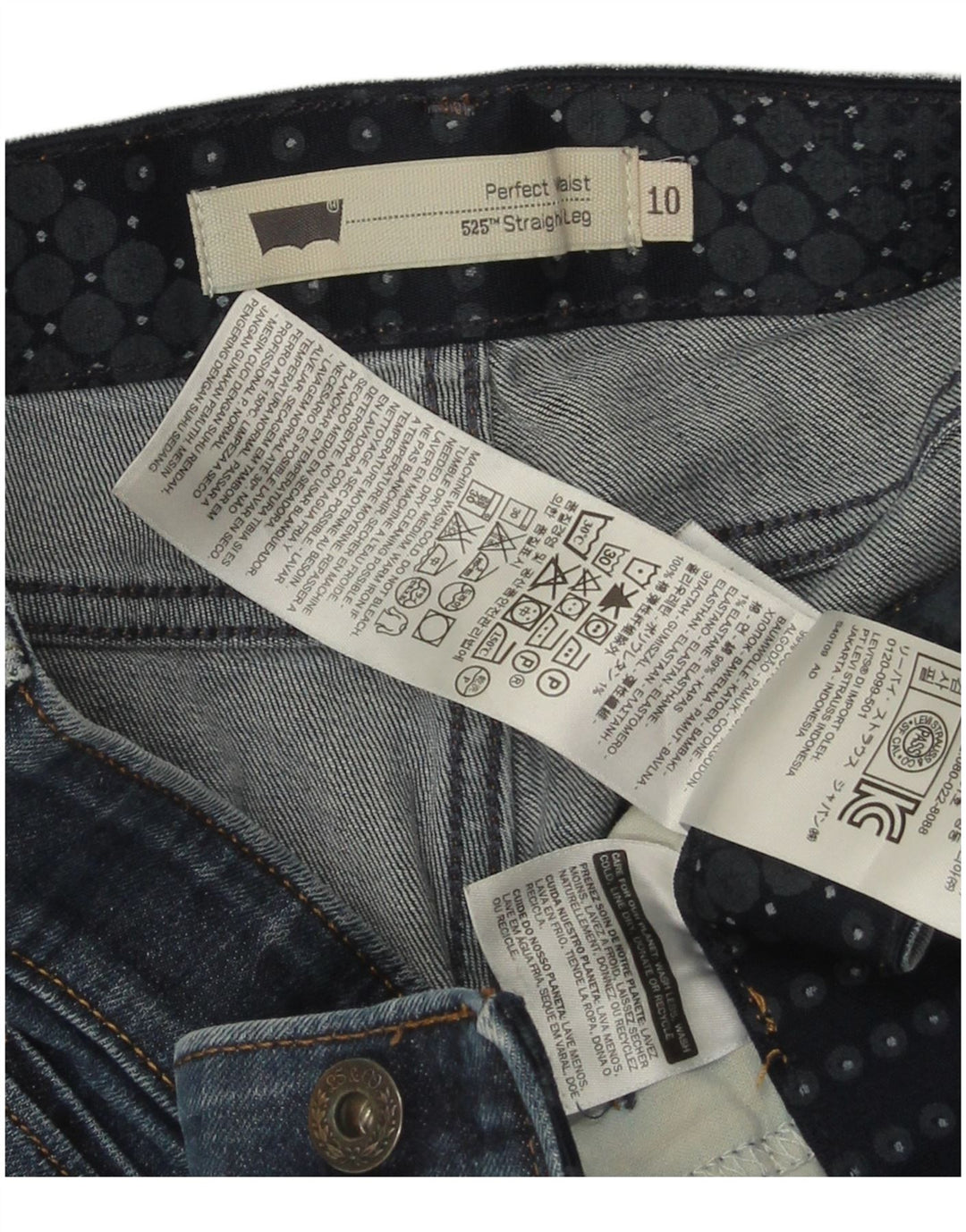 LEVI'S Blugi drepti pentru femei 525 US 10 Large W30 L31 Blue Bumbac