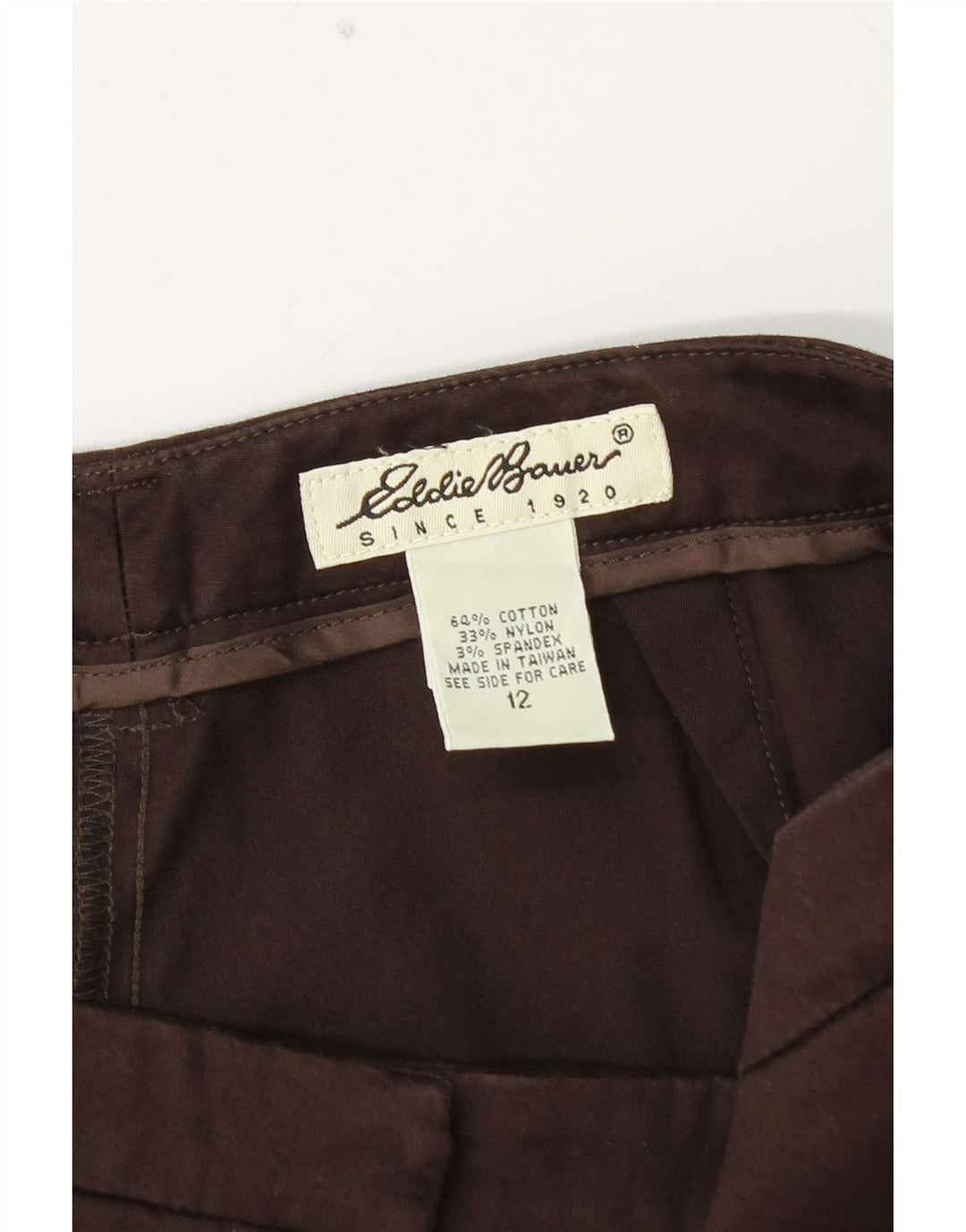EDDIE BAUER Pantaloni chino drepți pentru femei US 12 Large W32 L30 Maro
