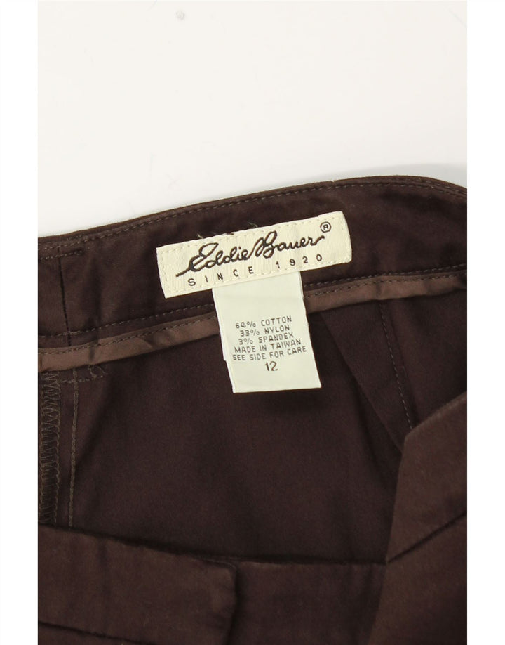EDDIE BAUER Pantaloni chino drepți pentru femei US 12 Large W32 L30 Maro