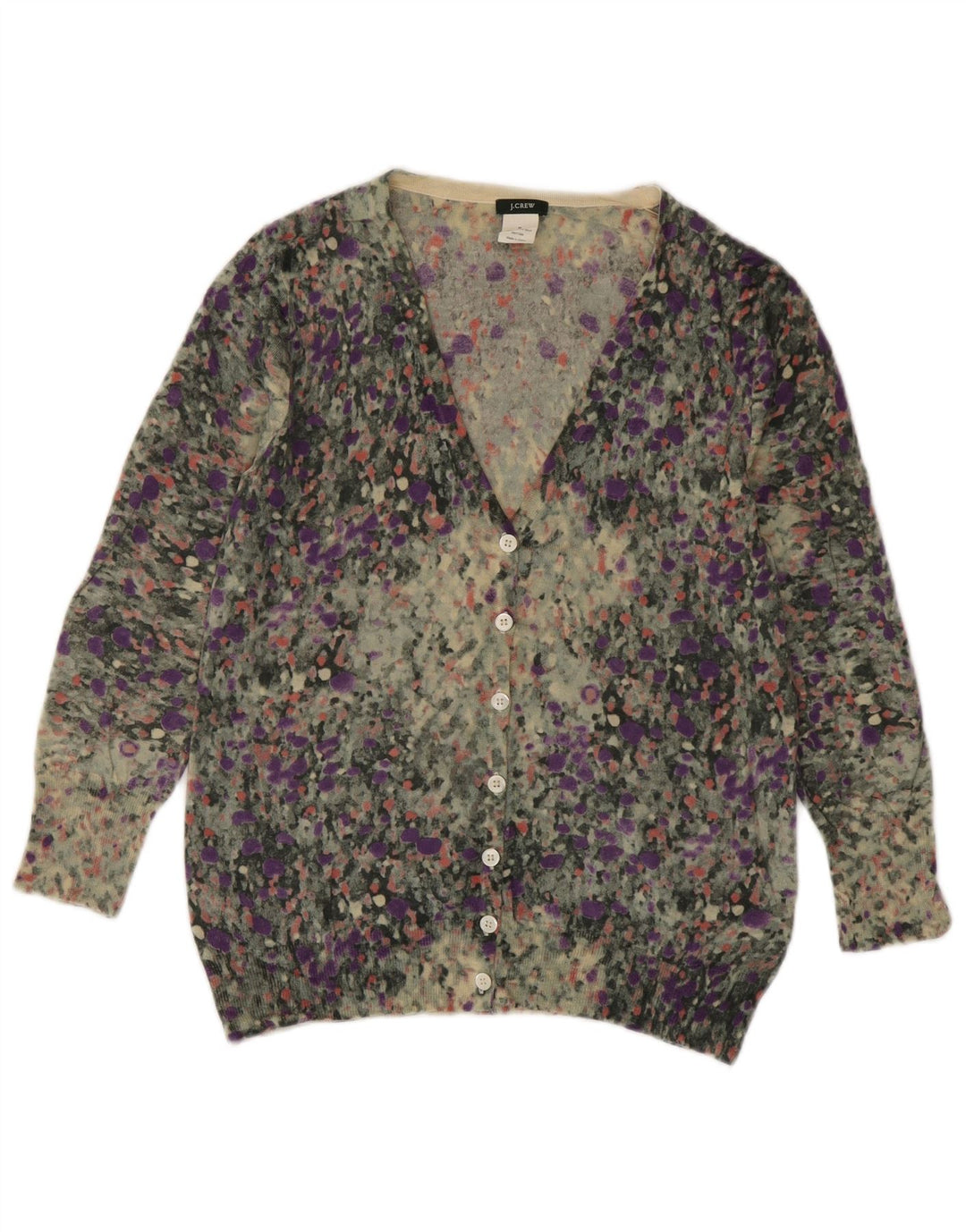 Pulover cardigan pentru femei J. CREW UK 12 Medium Multicolore cu pete