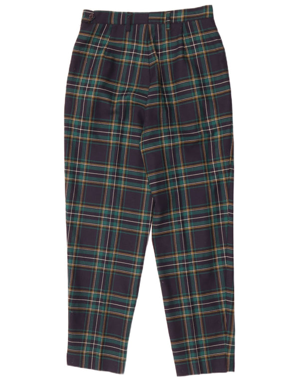 Gianni Abozzi Pantaloni de costum conici pentru femei IT 44 Medium W28 L27 Green Check