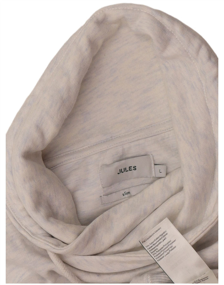 Pulover pentru bărbați Jules Slim Fit Pulover mare, gri bumbac cu pete