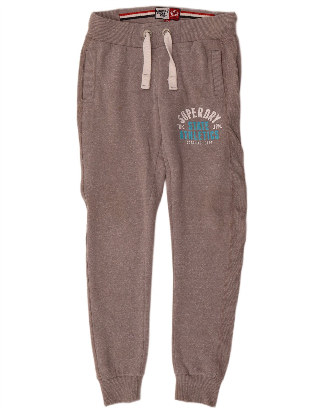 SUPERDRY Pantaloni de trening grafic pentru bărbați Pantaloni de jogging Mici, gri, poliester