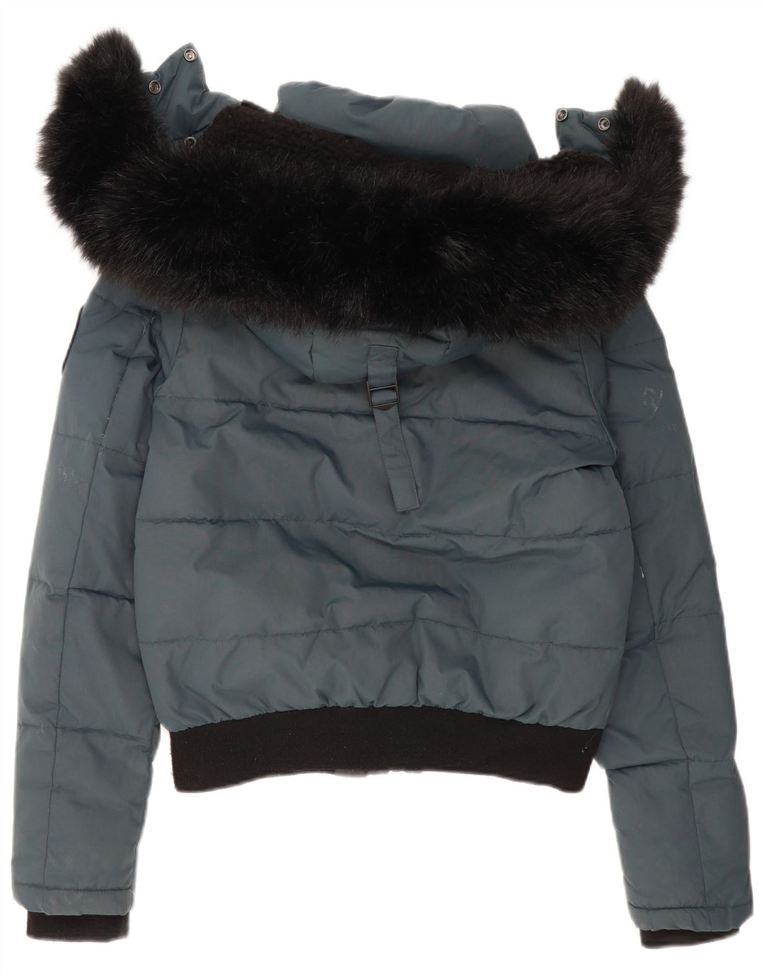 Jachetă Bomber căptușită cu glugă Superdry pentru femei UK 14 Medium Blue Colorblock
