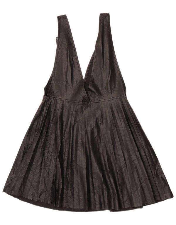 Rochie din piele artificială pentru femei Zara UK 8 Poliuretan negru mic