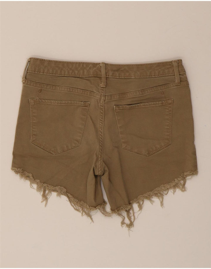 MOSSIMO Womens Mid Rise Denim Shorts US 4 Small W27  Brown Cotton Vintage Mossimo and Second-Hand Mossimo from Messina Hembry 