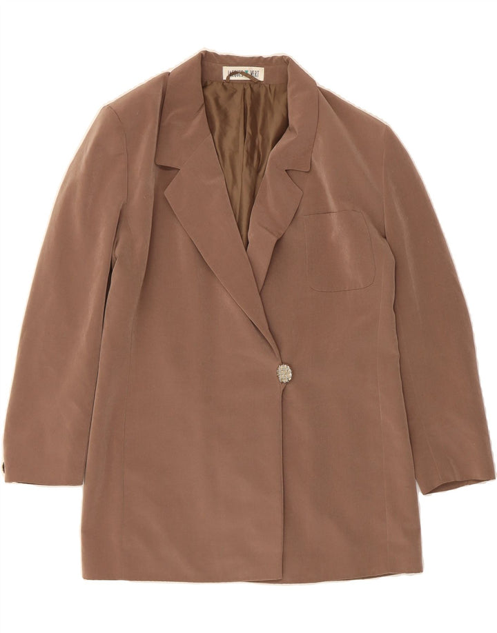 JACQUES VERT Womens 1 Button Blazer Jacket UK 14 Large Brown Polyester Vintage Jacques Vert and Second-Hand Jacques Vert from Messina Hembry 
