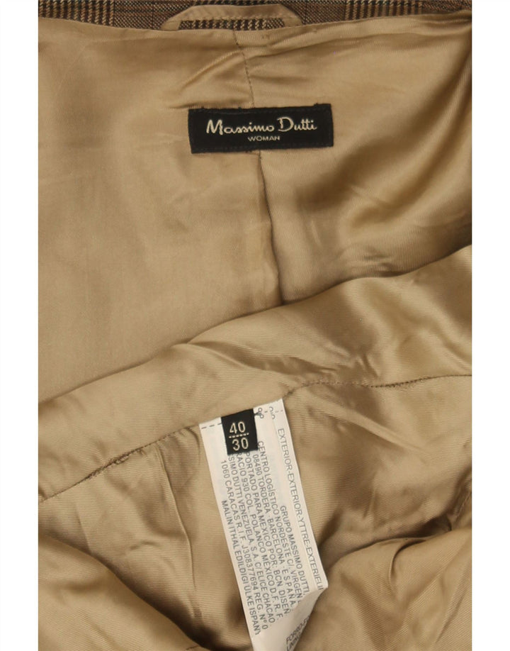 MASSIMO DUTTI Womens 2 Button Blazer Jacket EU 40 Medium Brown Check Vintage Massimo Dutti and Second-Hand Massimo Dutti from Messina Hembry 