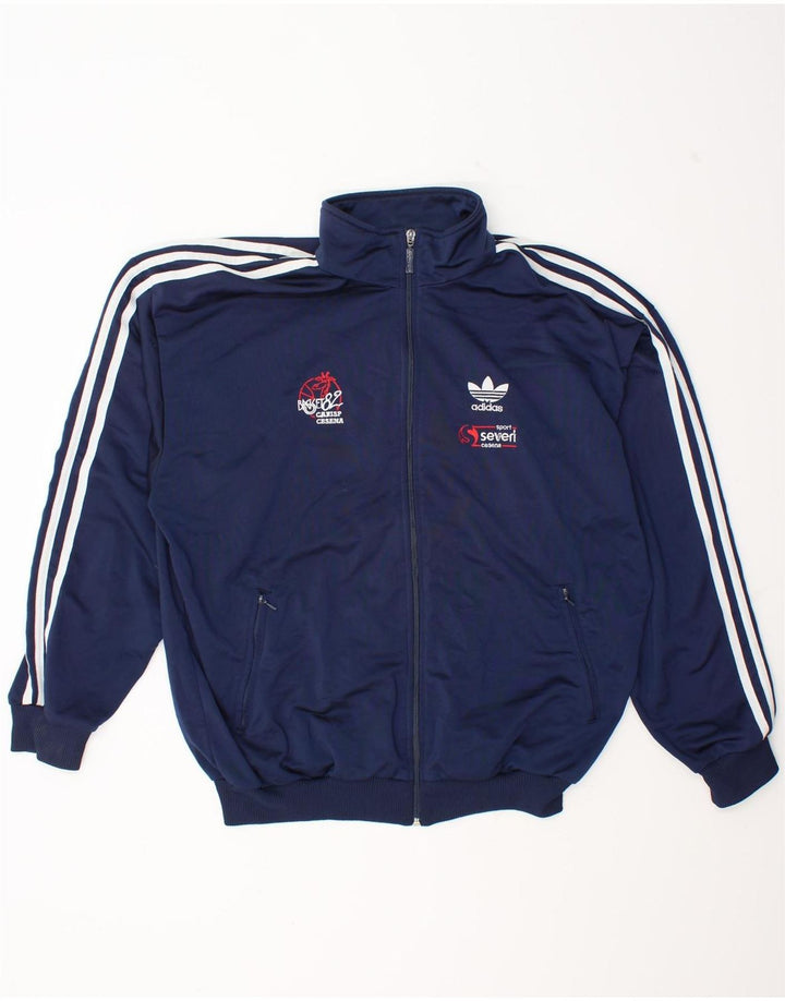 Jachetă de top pentru trening grafic Adidas pentru bărbați UK 38/40 Medium Bleumarin