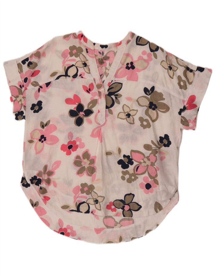 Bluză supradimensionată pentru femei Marks & Spencer UK 12 Medium White Floral Linen