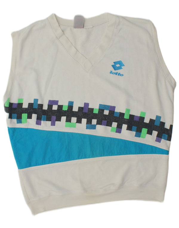 Hanorac fără mâneci pentru bărbați Lotto Pulover XL, alb, bloc de culoare