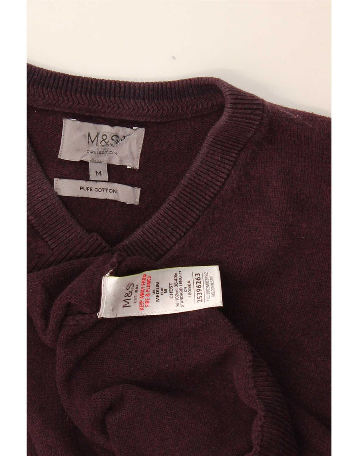 Pulover pentru femei Marks & Spencer cu decolteu în V UK 14 Burgundy mediu