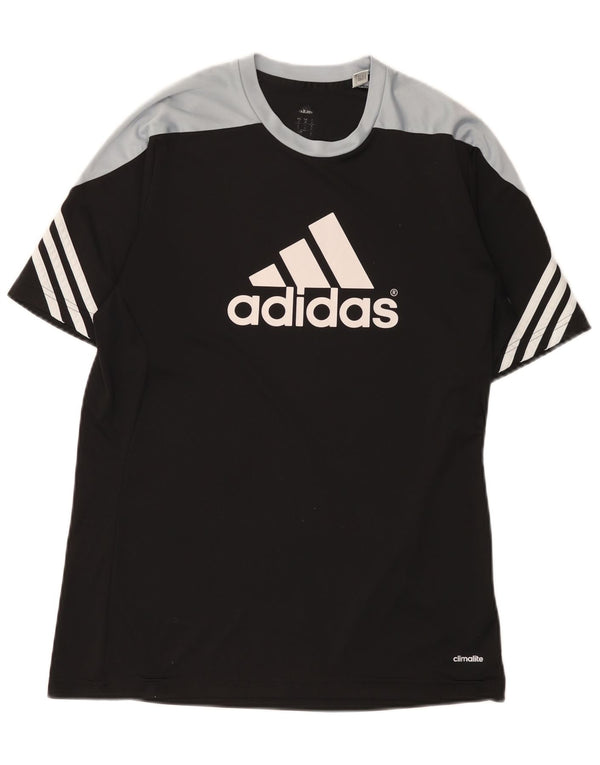 Tricou Adidas Climalite pentru bărbați Top Mediu Negru Poliester Colorblock