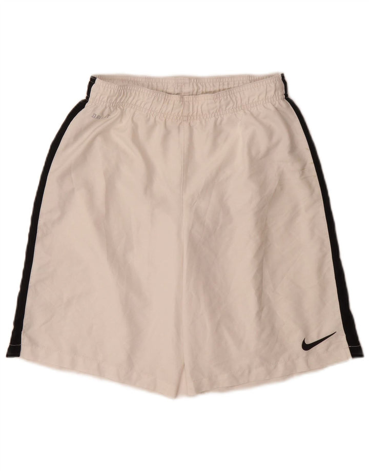 Pantaloni scurți sport Nike Dri Fit pentru bărbați, alb mediu, poliester color bloc