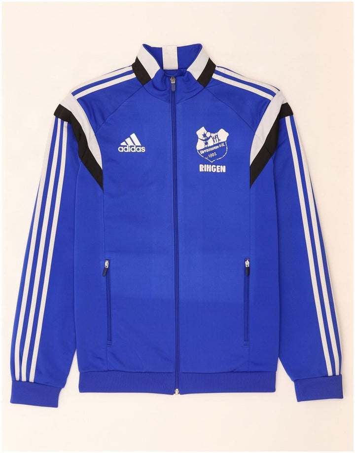 Jachetă de top pentru trening grafic Adidas pentru bărbați, albastru mediu, poliester color bloc