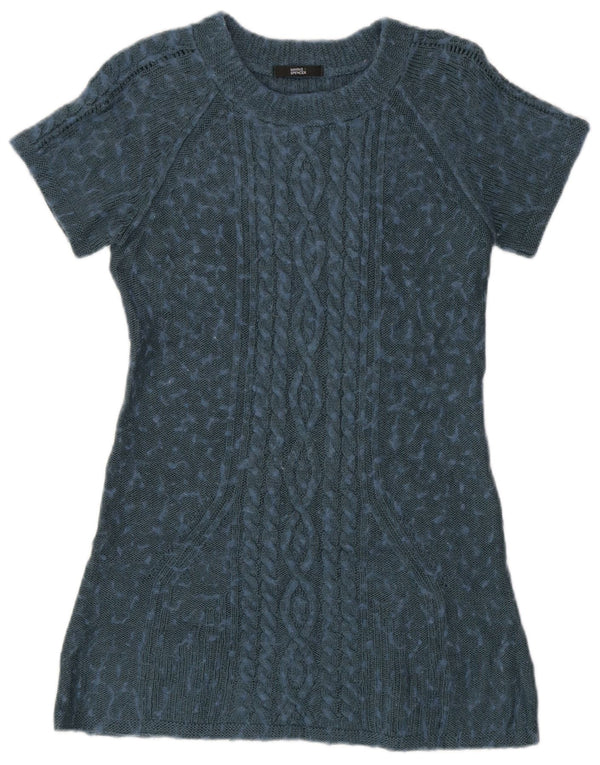 Rochie mini jumper pentru femei Marks & Spencer UK 12 Medium Blue Flecked