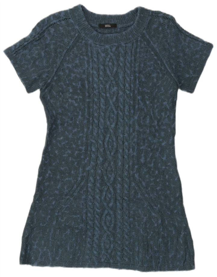 Rochie mini jumper pentru femei Marks & Spencer UK 12 Medium Blue Flecked