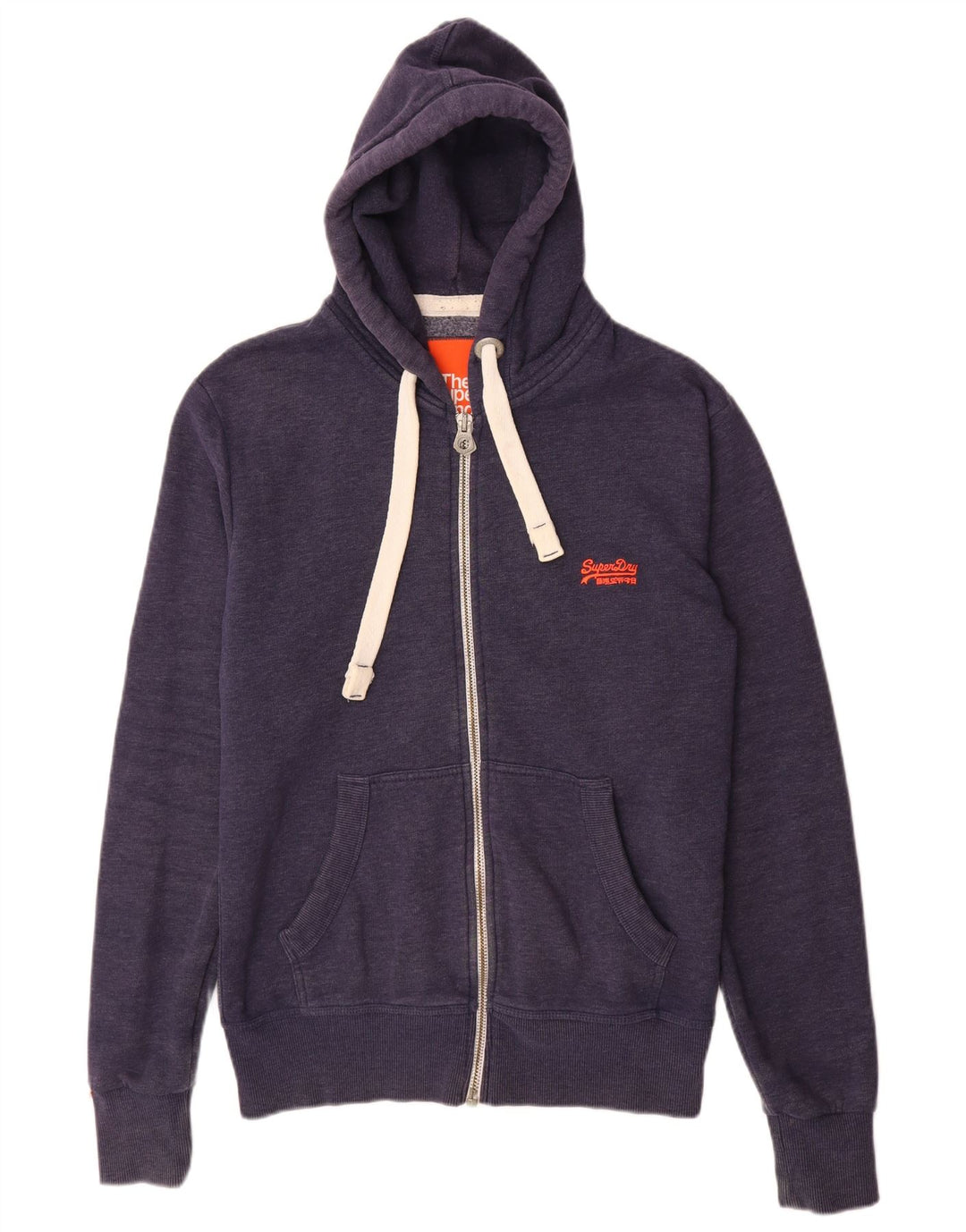 Pulover Superdry pentru bărbați, cu fermoar, bumbac, albastru bleumarin