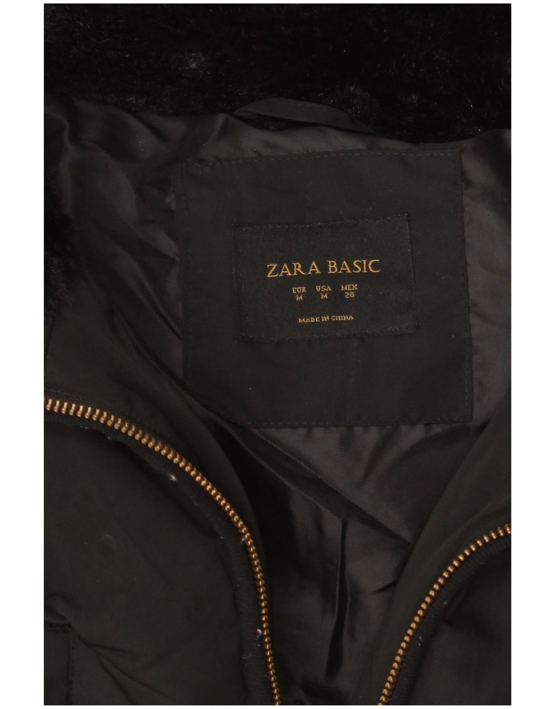 Palton căptușit pentru femei Zara UK 12 Medium Black