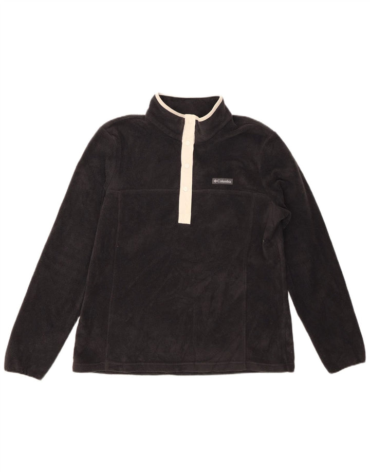 Pulover pentru damă COLUMBIA, cu gât cu nasturi, fleece UK 16, mare, gri, poliester