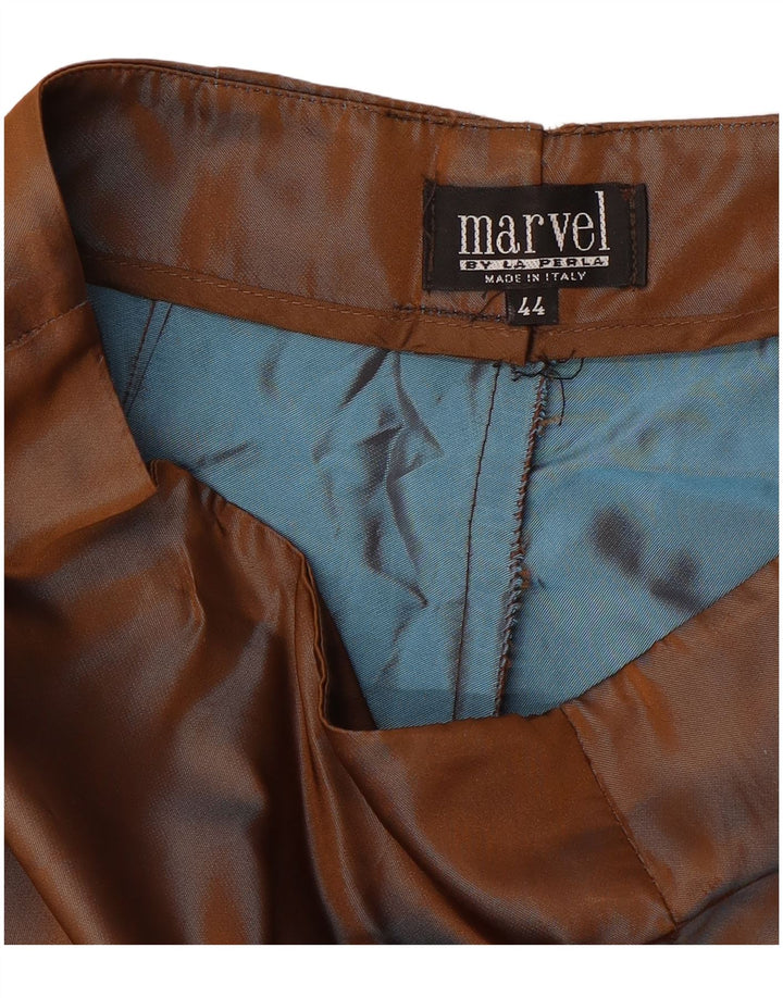 LA PERLA Pantaloni drepți casual Marvel pentru femei IT 44 Medium W28 L28 Maro