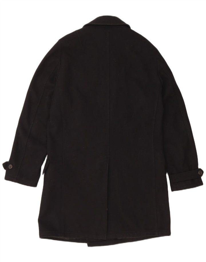 Palton dublu pentru bărbați HUGO BOSS UK 38 Lână virgină medie neagră