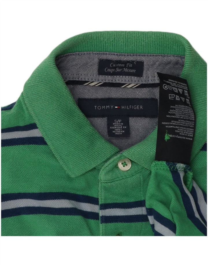 TOMMY HILFIGER Tricou polo personalizat pentru bărbați, bumbac cu dungi verzi
