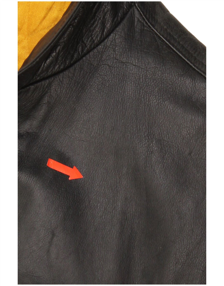 Jachetă de piele vintage pentru bărbați UK 42 XL din piele neagră