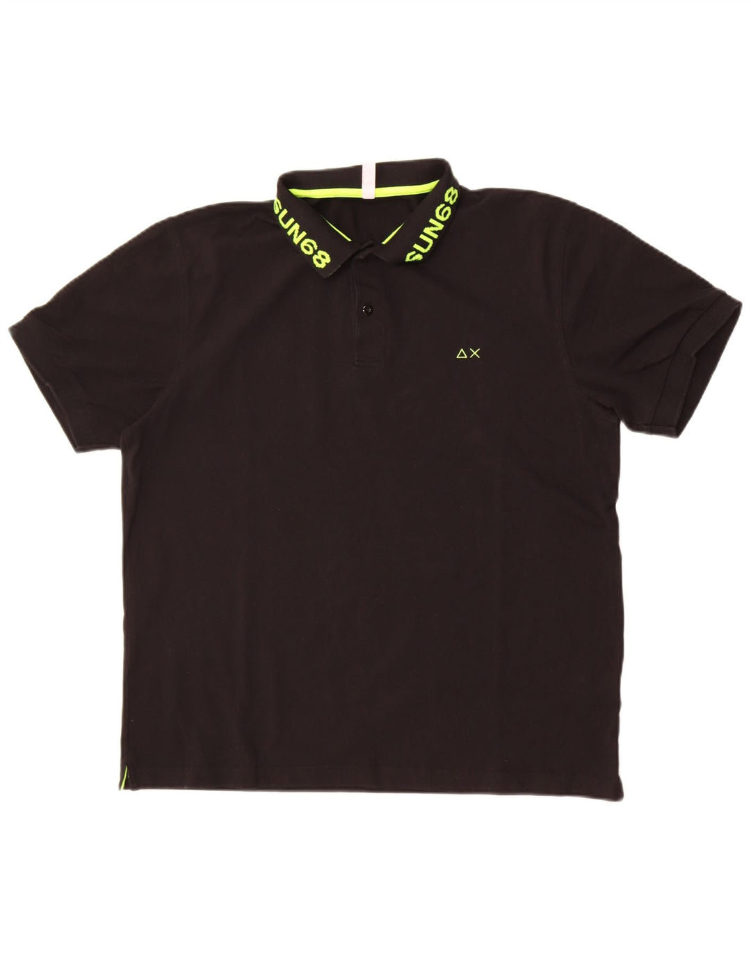 Sun68 Tricou polo cu grafică pentru bărbați 2XL, bumbac negru