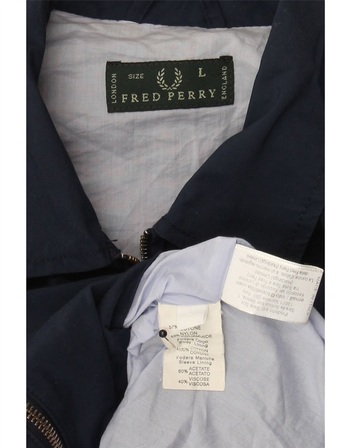 FRED PERRY Bomber Jacket pentru bărbați UK 40 mare, albastru bleumarin, bumbac
