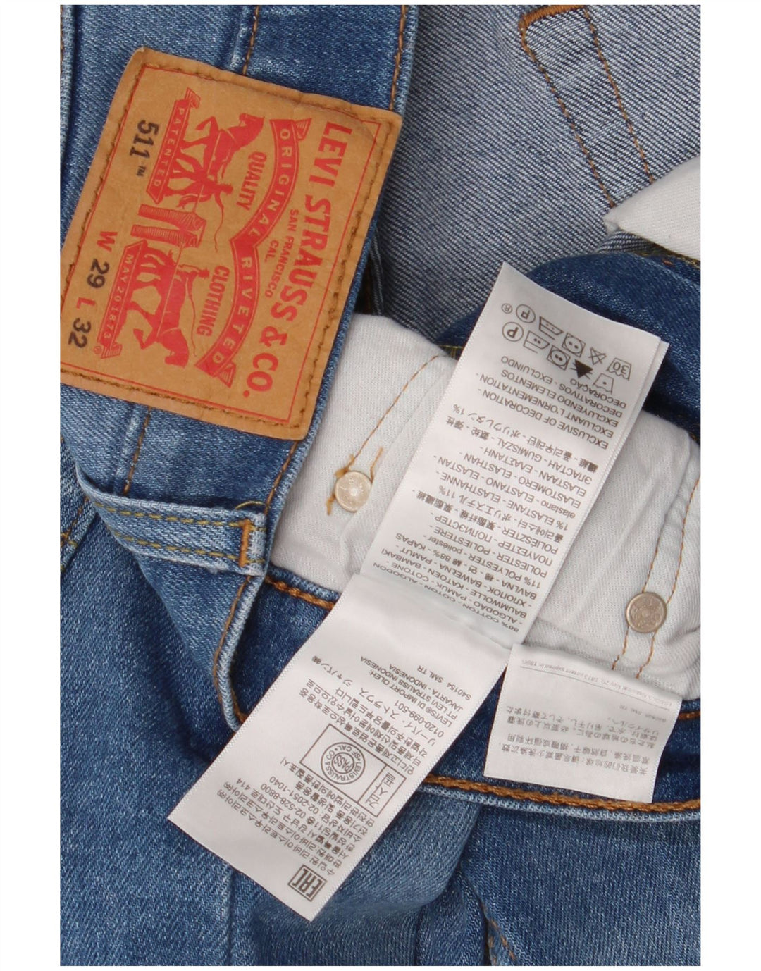 Blugi Levi's 511 Slim pentru bărbați W29 L32 Bumbac albastru