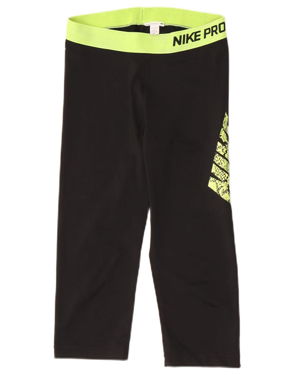 Leggings Nike Graphic Capri pentru femei UK 12 Medium Black Colorblock