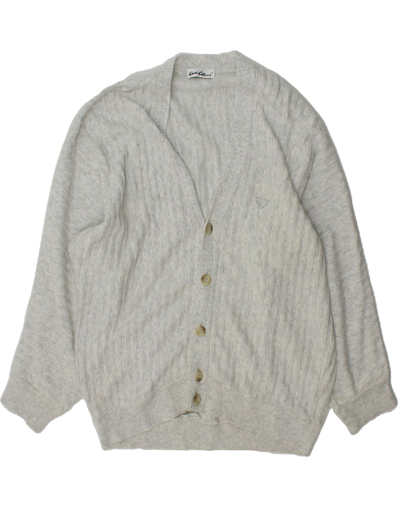 CARLO COLUCCI Mens Loose Fit Cardigan Sweater IT 50 Medium Grey Flecked Vintage Carlo Colucci and Second-Hand Carlo Colucci from Messina Hembry 