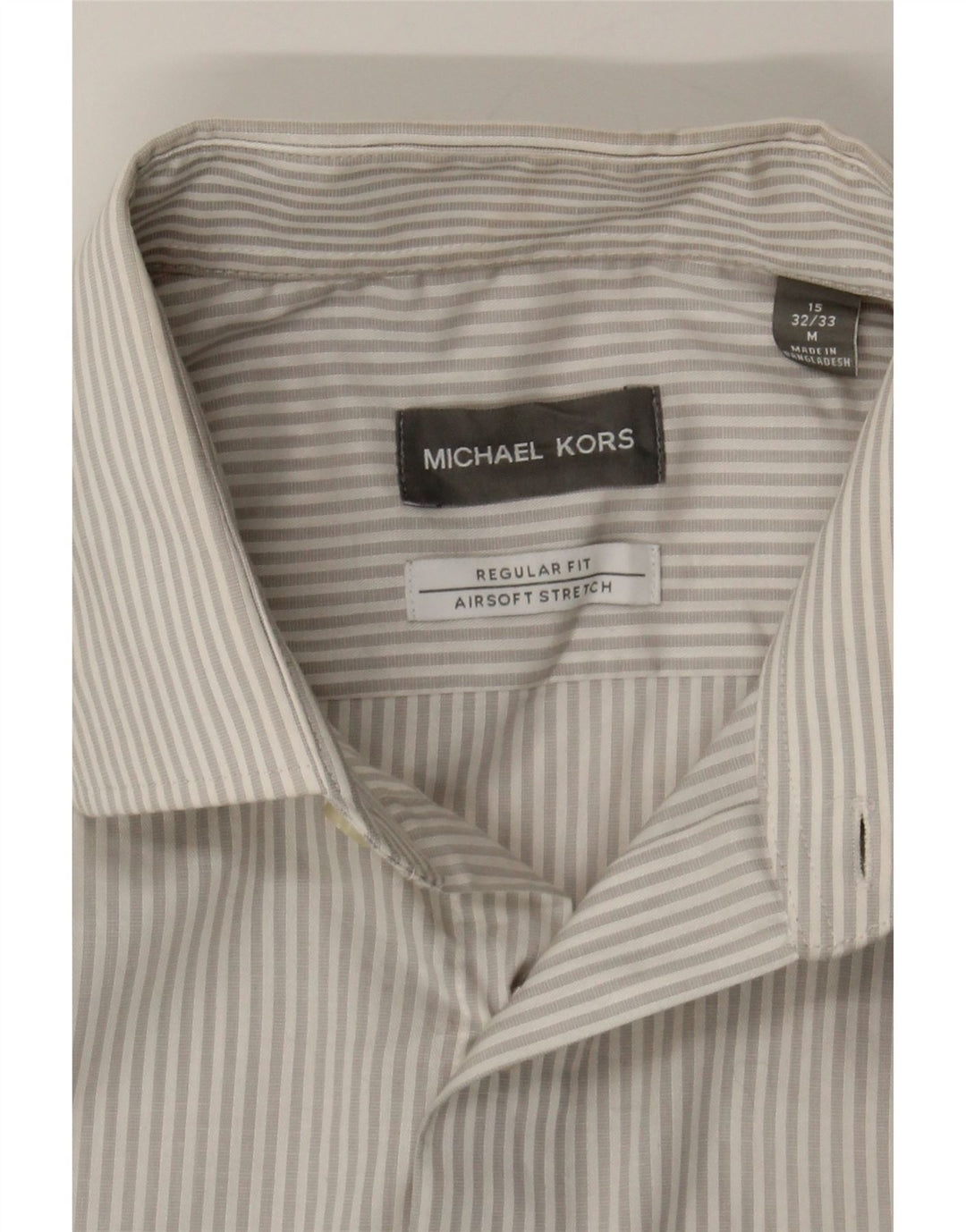 MICHAEL KORS Mens Formal Shirt Size 15 Medium Grey Striped Cotton Vintage Michael Kors and Second-Hand Michael Kors from Messina Hembry 